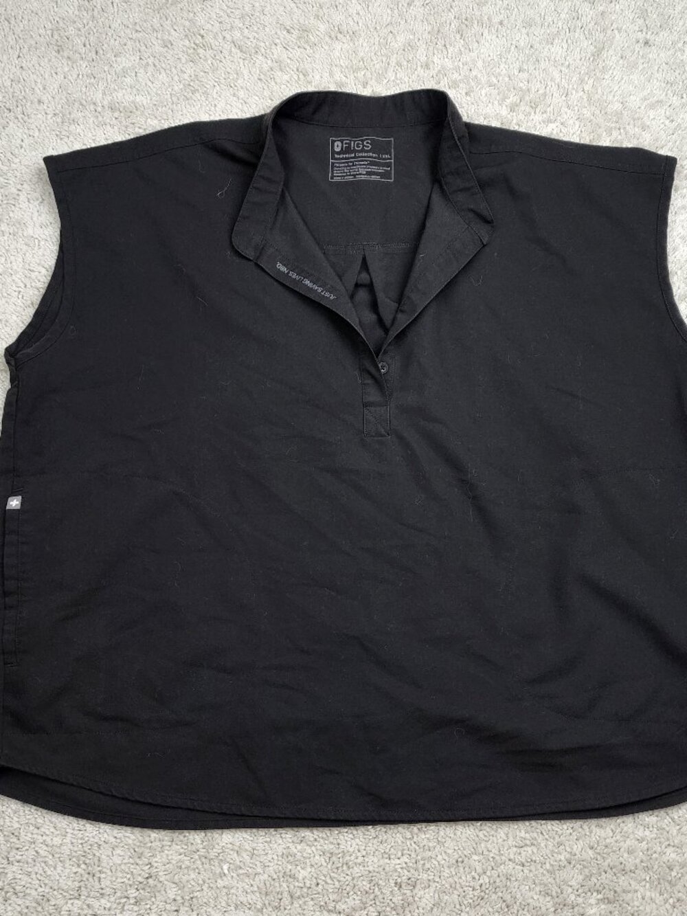FIGS Rafaela Oversized Scrub Top Black Womens Size XXL Large Hospital Nursing